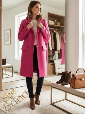 LYLA & LUXE Pink Spring Cardigan Sweater, 1 Button, 2 Front Pockets XS & S